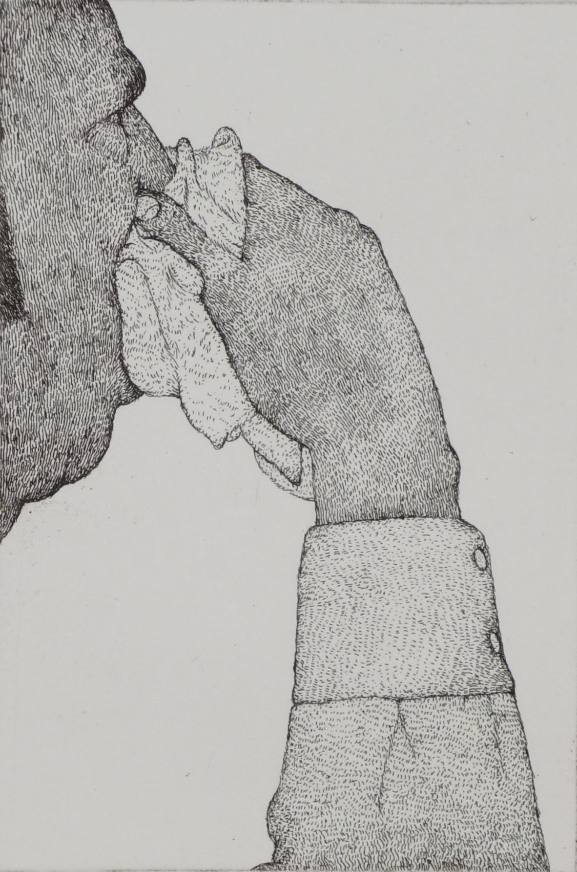 A Man Blowing His Nose