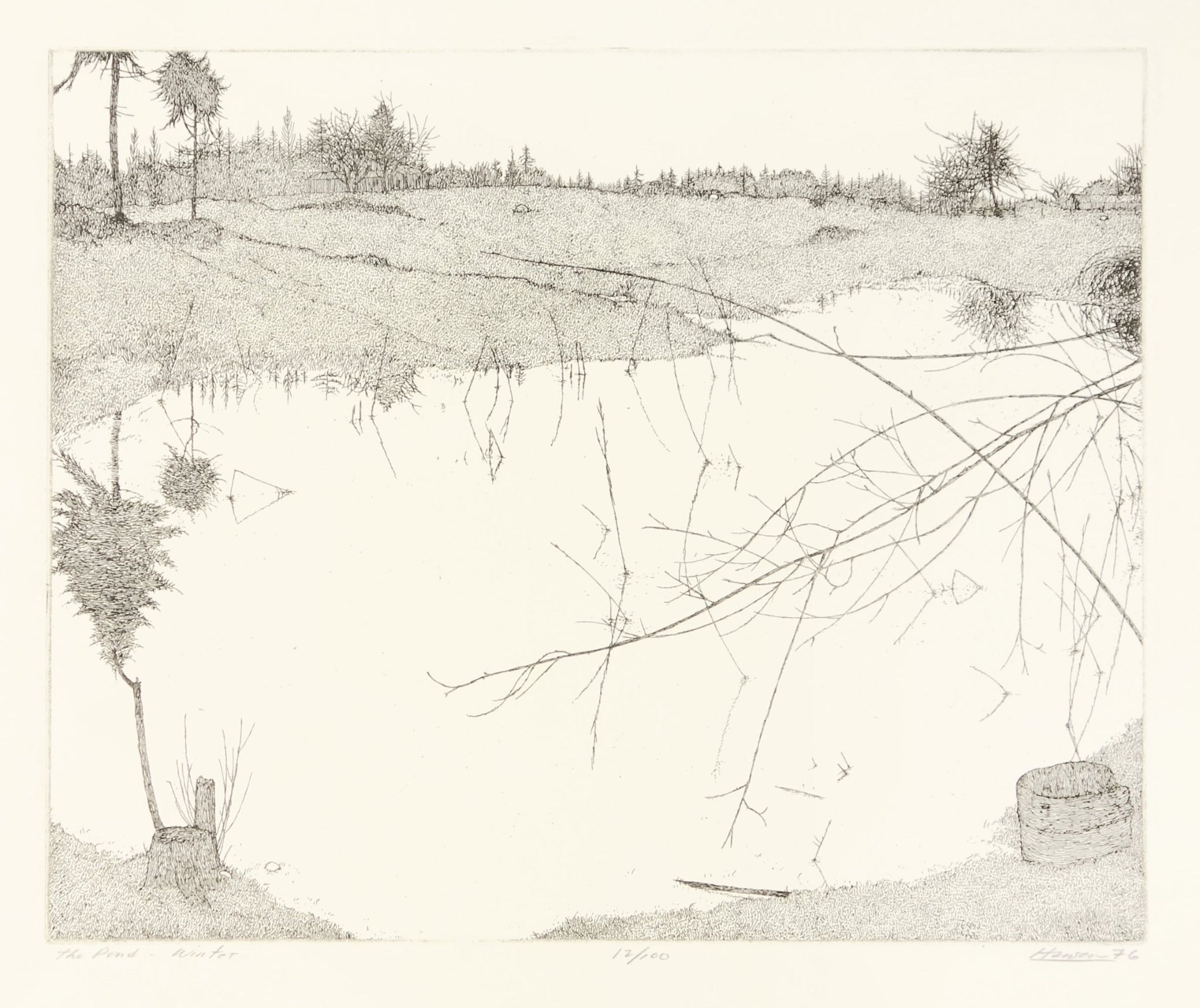 The Pond - Winter by Art Hansen - Davidson Galleries