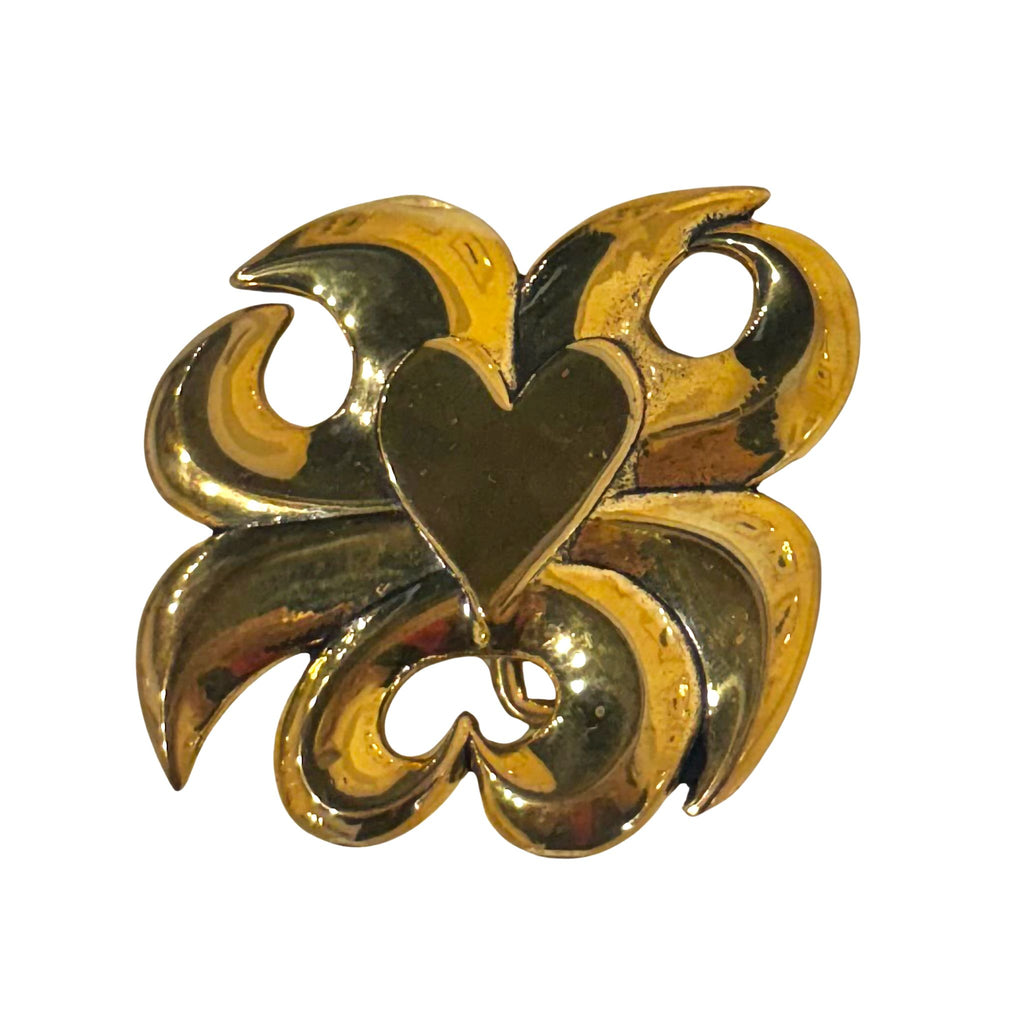 Brass Belt Buckle (Heart in Center of Radiant Sun)